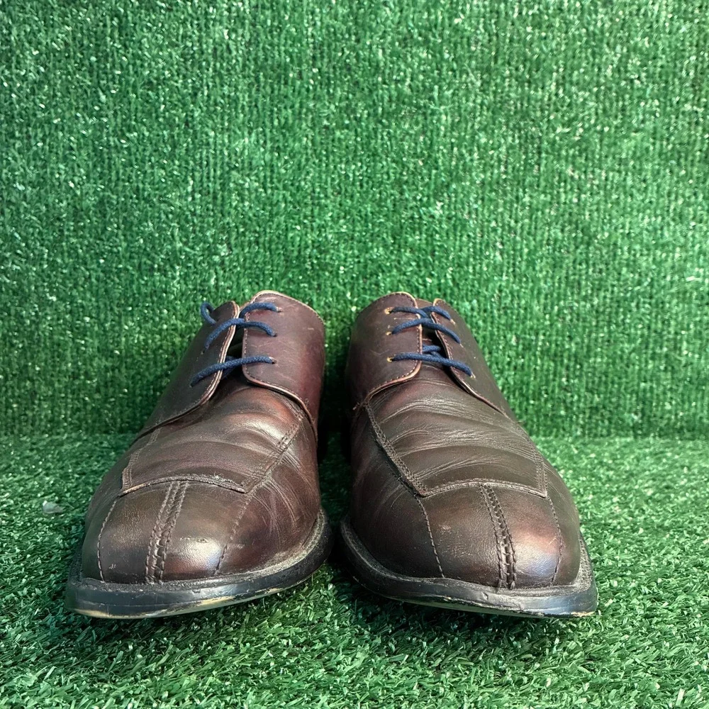 Florsheim 11175-601 Leather Square Toe Lace Up Dress Shoe Brown Mens Size 10.5 D